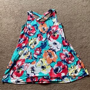 Boutique (Discount Divas): Aqua Floral Mini Dress